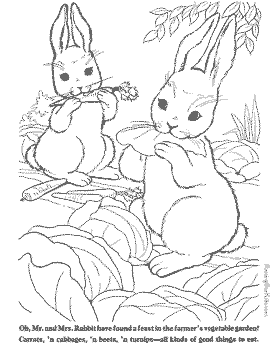 farm animal coloring pages of rabbits