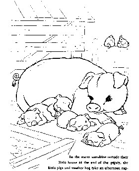 farm animal coloring page pigs