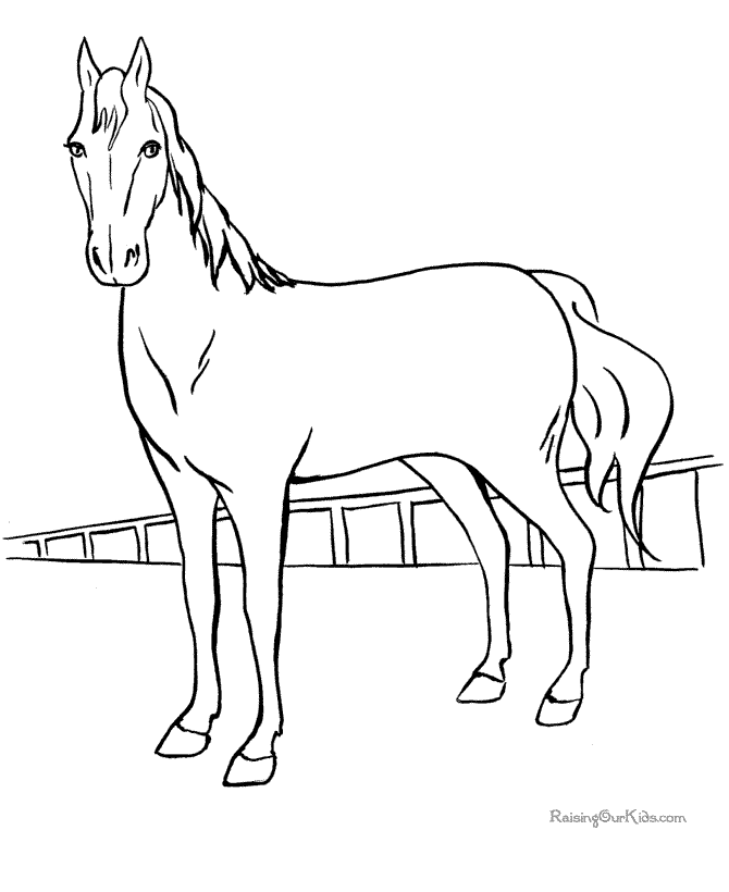 Race horse coloring page