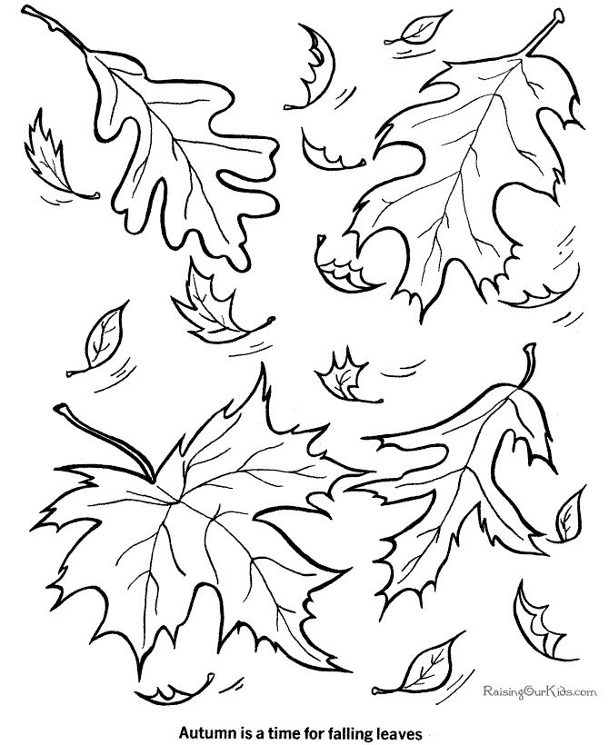 Fall leaves coloring page