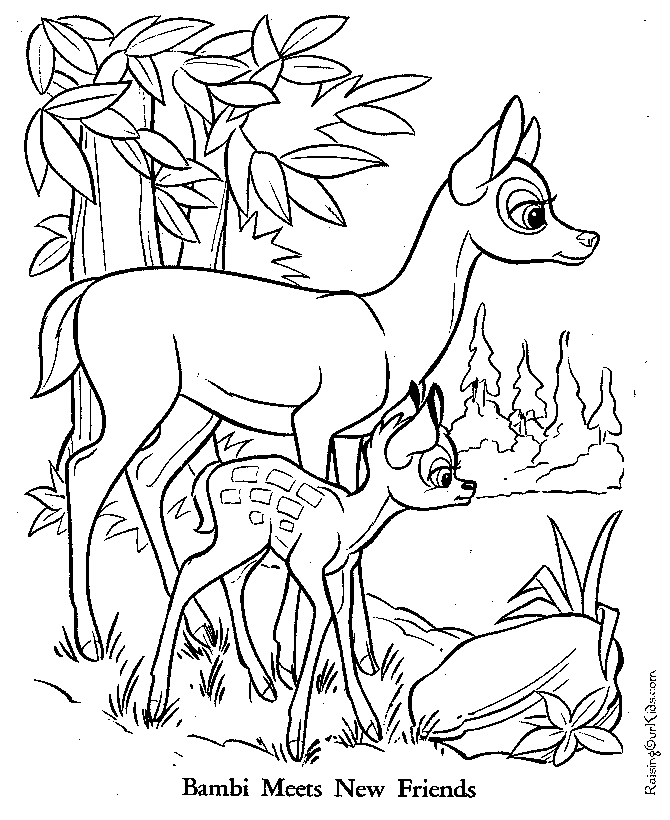 Bambi coloring page New Friends