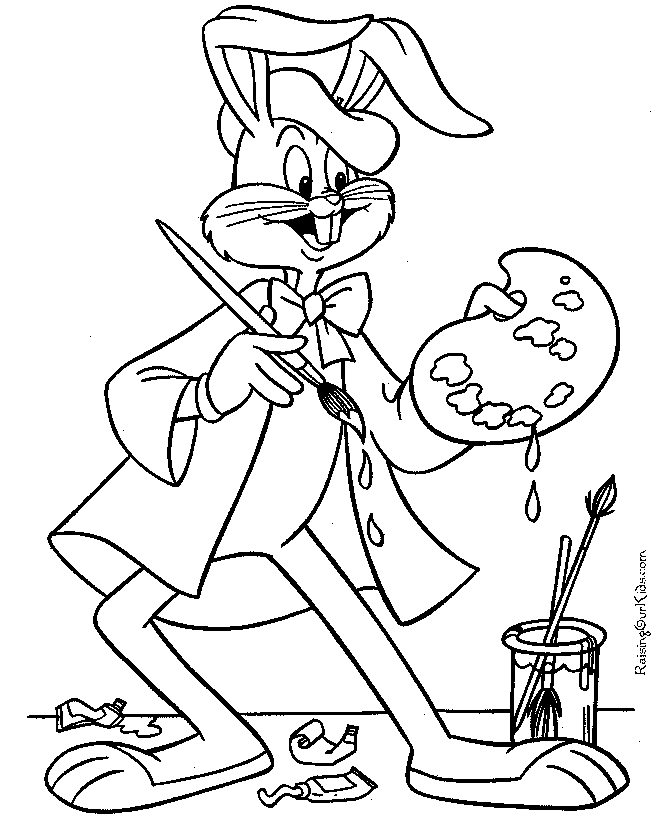 Painter Bugs Bunny coloring page