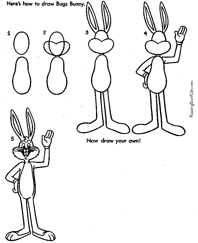 Printable How to Draw Bugs Bunny