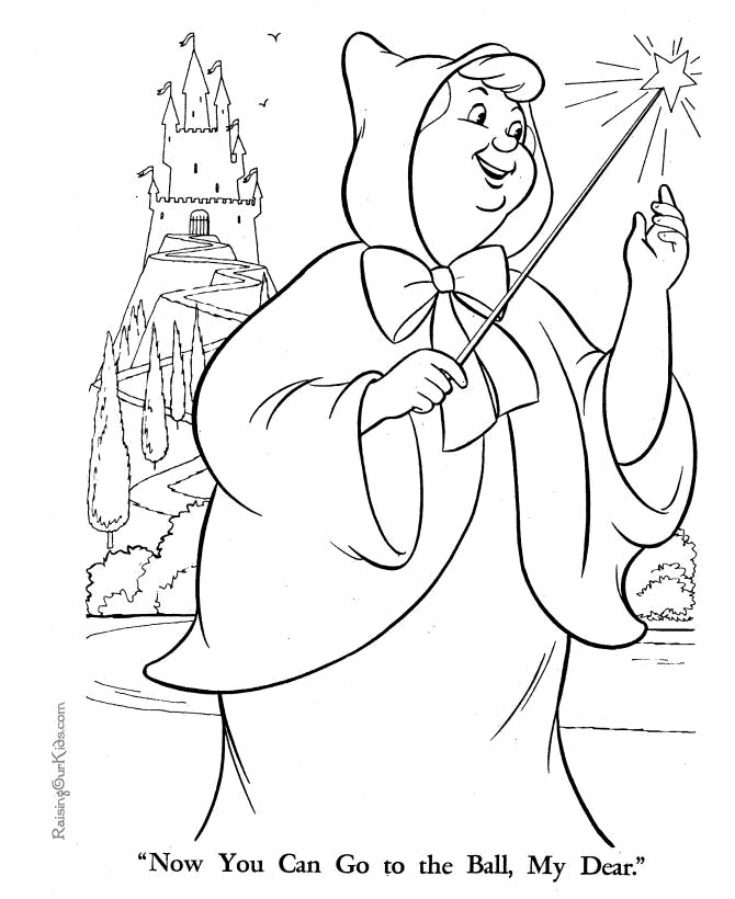 Fairy Godmother Cinderella coloring page