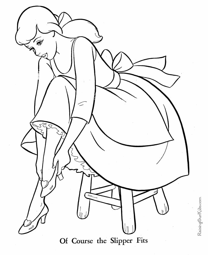 Cinderella coloring page The slipper fits