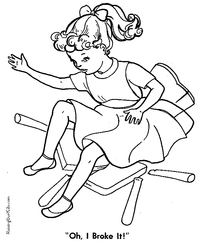 Goldilocks broke the chair coloring page