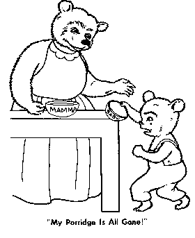 Goldilocks Three Bears coloring page