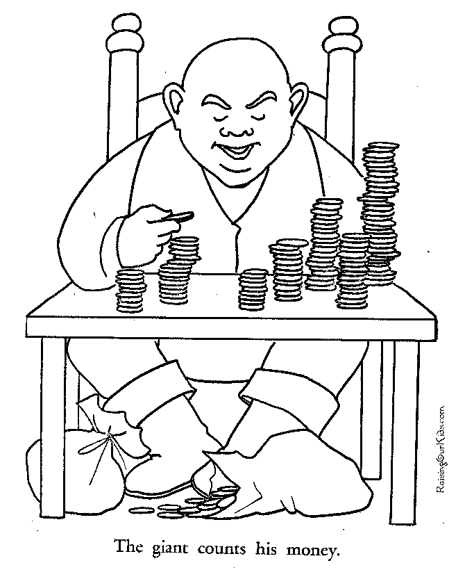 Jack and the Beanstalk coloring page The Giant