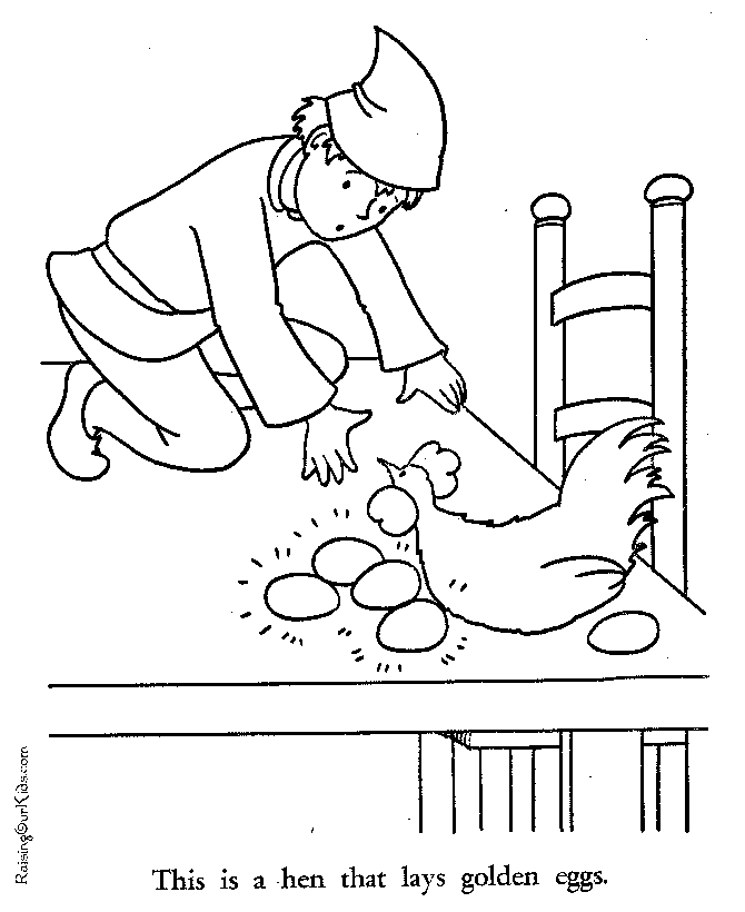 Jack and the Beanstalk coloring page Golden Eggs