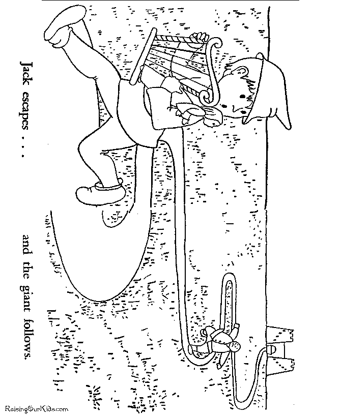 Jack and the Beanstalk coloring page Jack Escapes