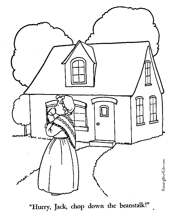 Jack and the Beanstalk coloring page Chop Down Beanstalk
