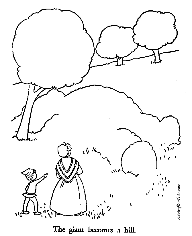 Fairy Tale of Jack and the Beanstalk coloring page