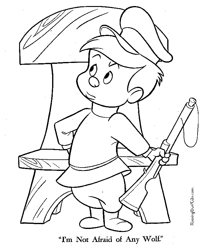 Peter and the Wolf coloring page Peter not afraid