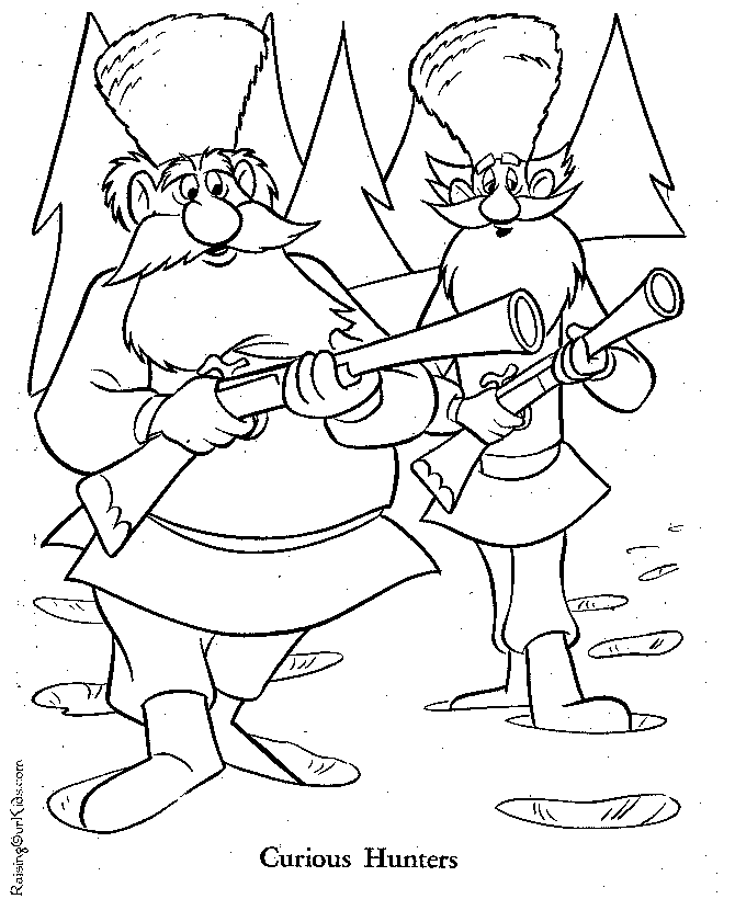 Curious Hunters coloring page
