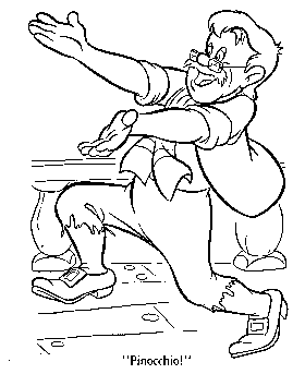 Pinocchio Gepetto coloring page
