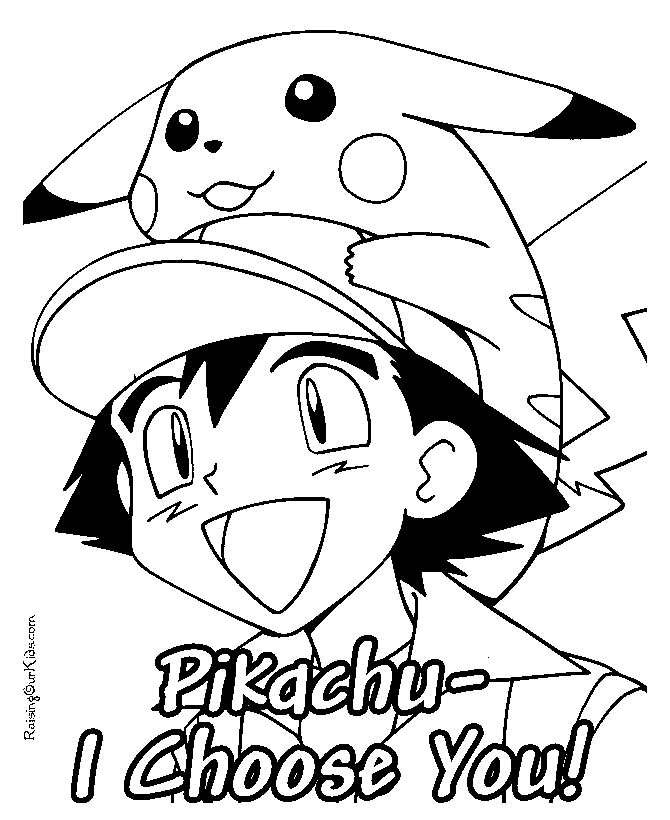 Printable Pikachu Pokemon coloring page