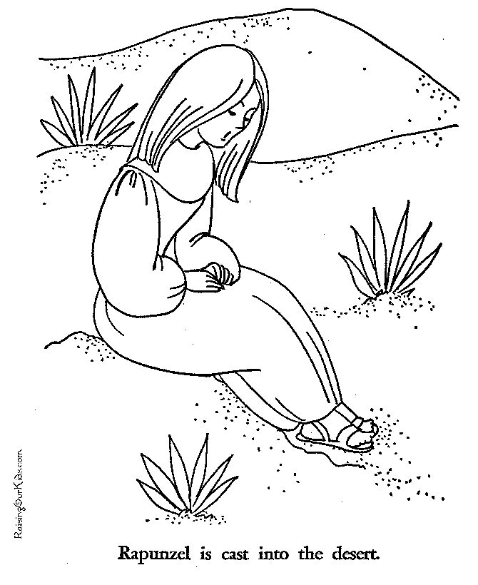 Rapunzel coloring page Lost in the Desert