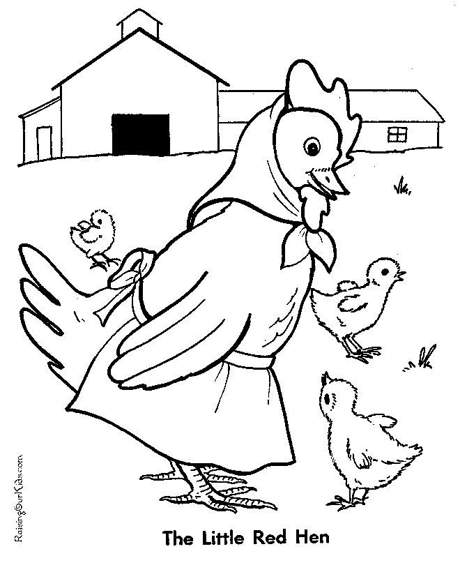 Little Red Hen coloring page