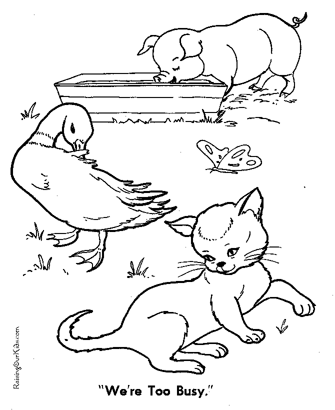Too Busy - Little Red Hen coloring page
