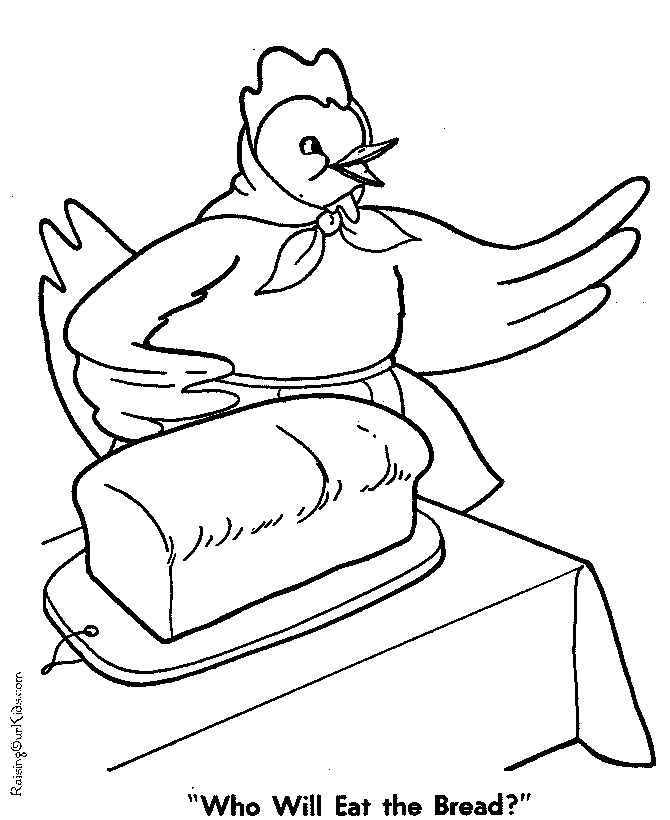Printable Little Red Hen coloring page