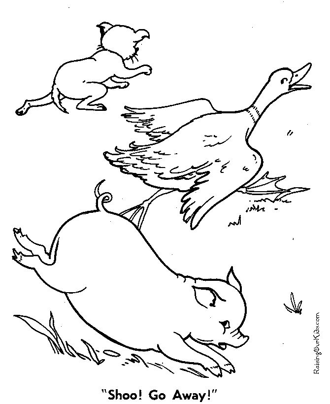 Go Away Little Red Hen coloring page