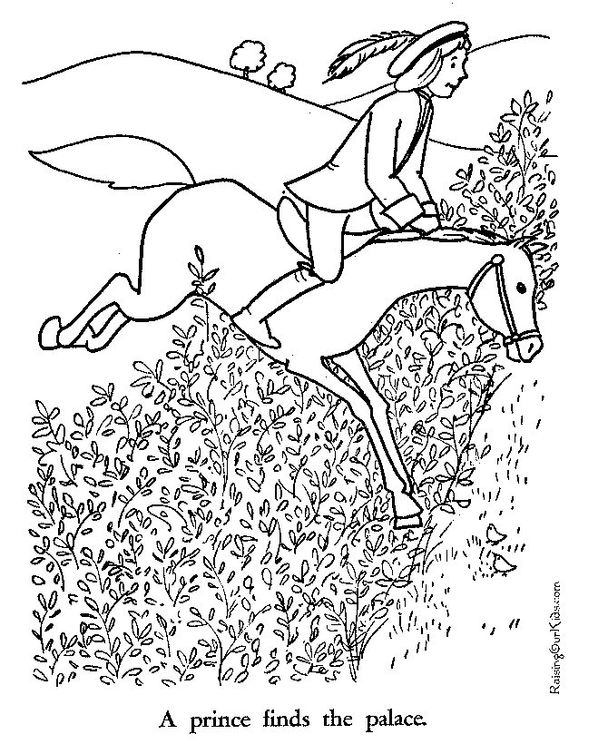 Sleeping Beauty prince coloring page