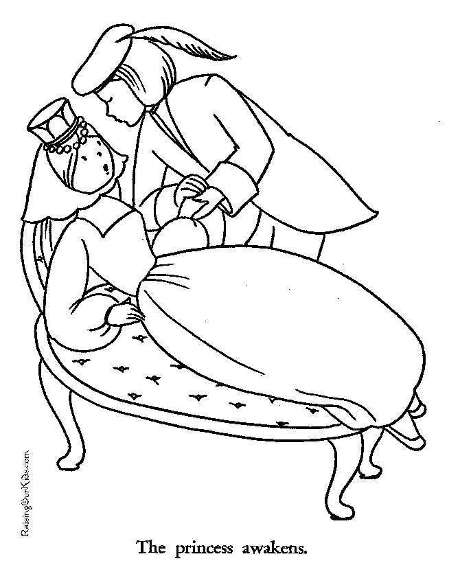 Sleeping Beauty coloring page Princess Awakens