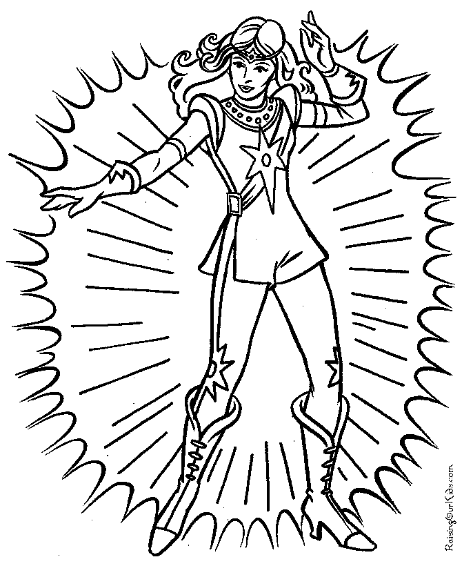 Female Super Heroes coloring page