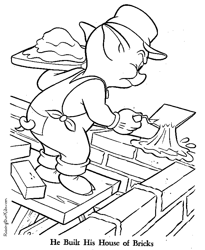 Free Three Little Pigs coloring page