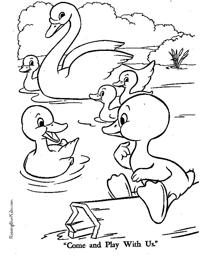 Ugly Duckling coloring page for kids