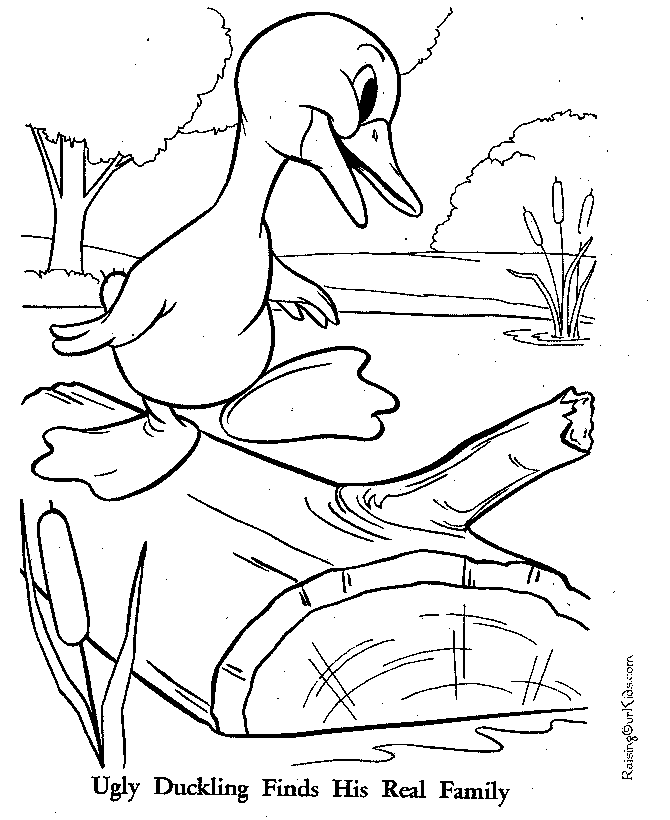 Ugly Duckling coloring page Real Family