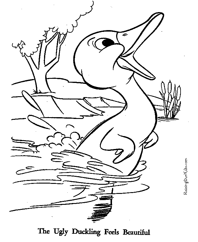 Ugly Duckling feels beautiful coloring page