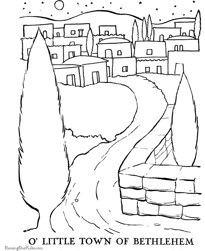Christian coloring page Bethlehem