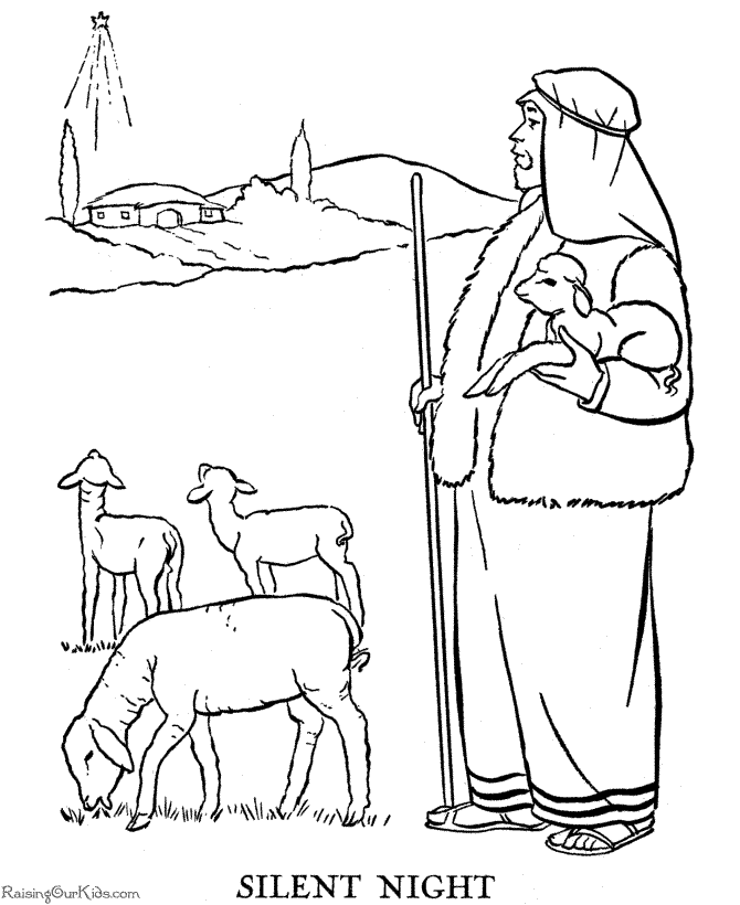 Christian coloring page Silent Night