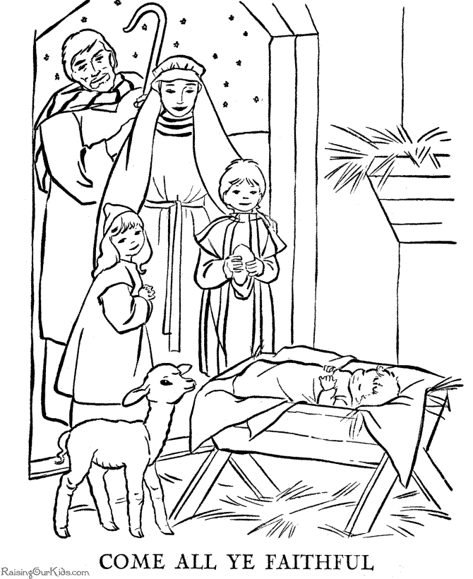 Come All Ye Faithful Christian coloring page