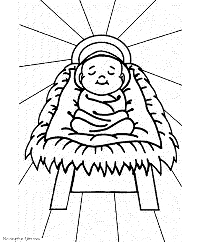 The Baby Jesus Christian coloring page