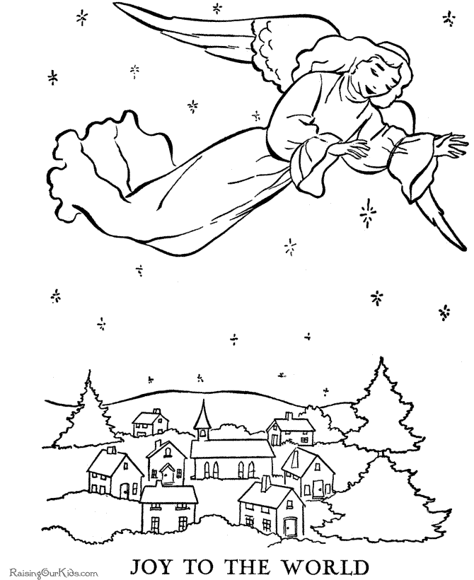 Joy to the World Christian Christmas coloring page