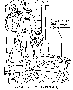 coloring page of Christian Christmas