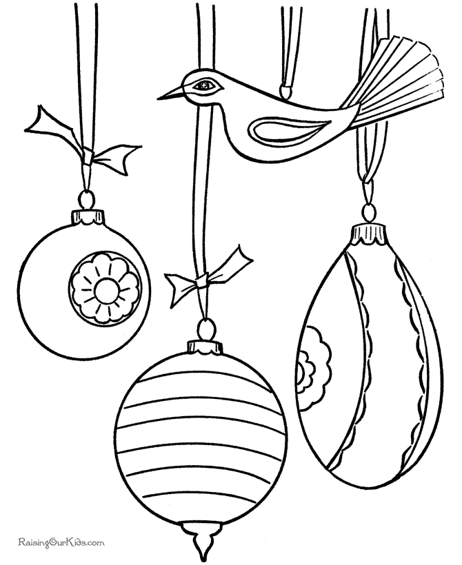 free Christmas ornament coloring page