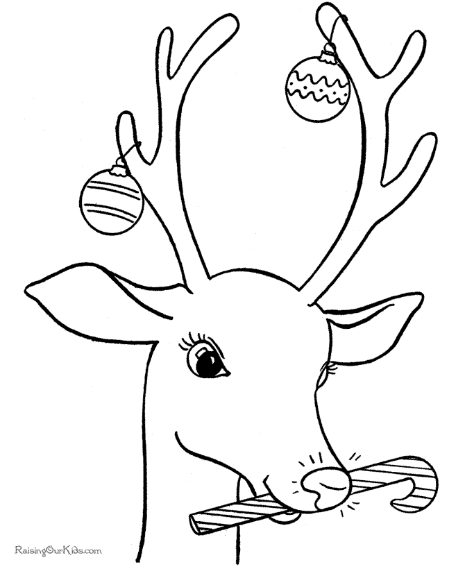 Rudolph red-nose reindeer coloring page