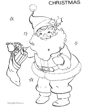 coloring page of Santa