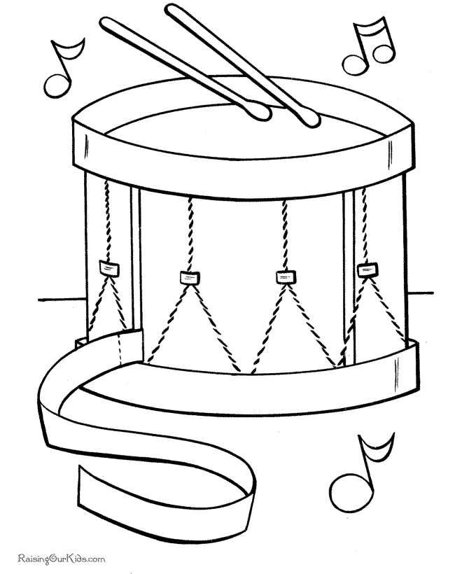 christmas drum coloring page