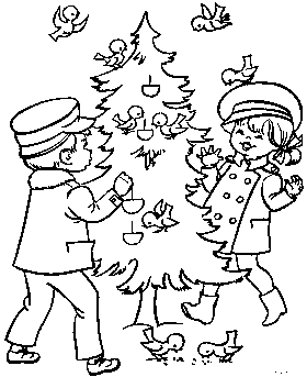 coloring page of Christmas tree