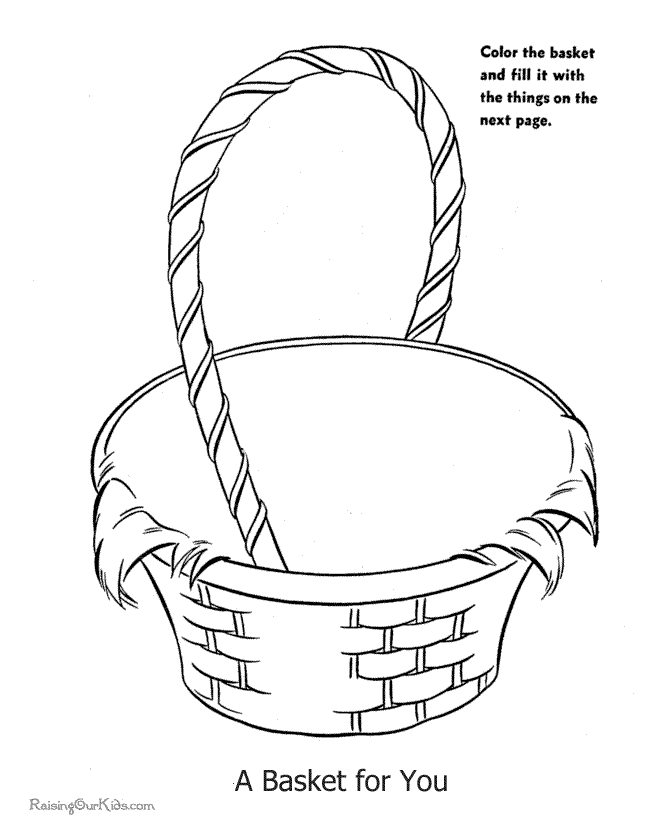 Draw Easter eggs in your Easter basket coloring page