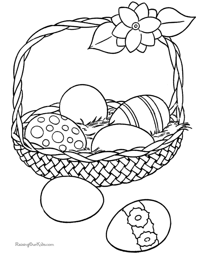 Basket with Easter Egg coloring page