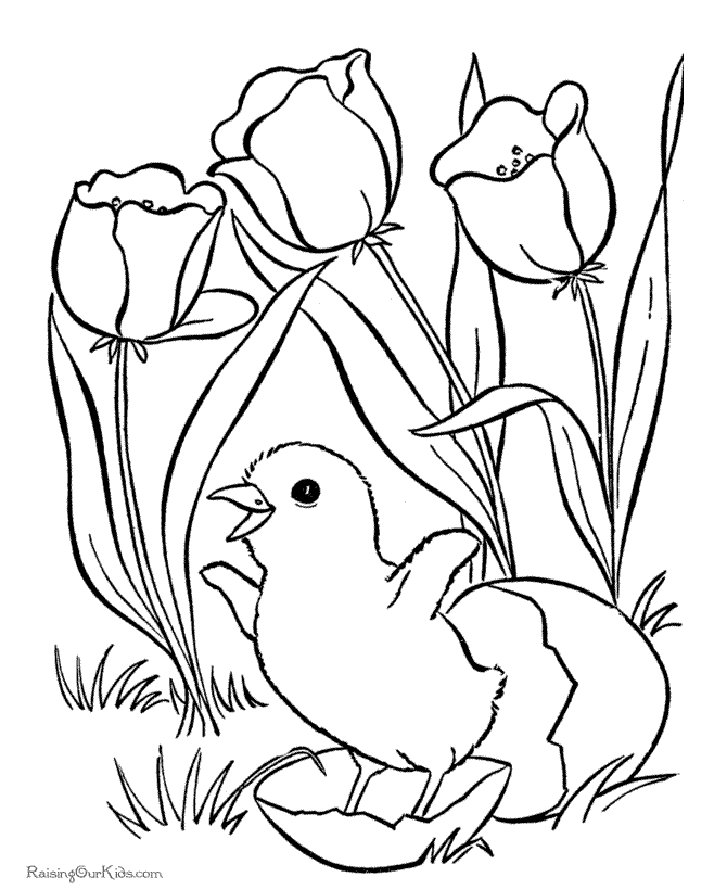 Easter Flowers coloring page