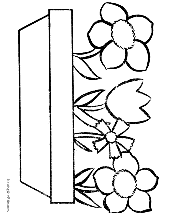 Printable Easter flowers colouring page