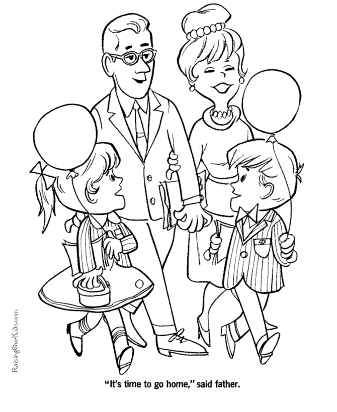 Time to go Home  Grandparents Day Coloring Page