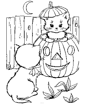 coloring pages Halloween cat
