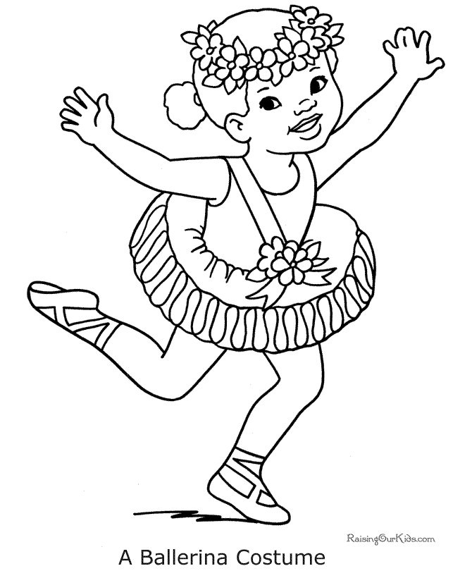 Halloween ballerina coloring page